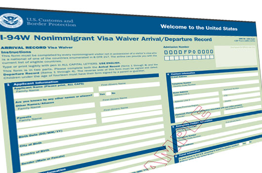 US Form I-94W